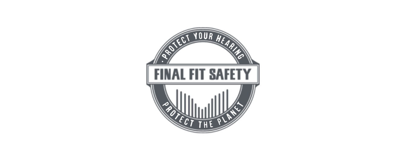Whissel Strategies A circular logo with the words "Protect Your Hearing" and "Protect the Planet" around "Final Fit Safety," a graphic of sound waves at the bottom, designed in collaboration with Toronto Marketing Agency Whissel Strategies. Toronto Digital Marketing Agency
