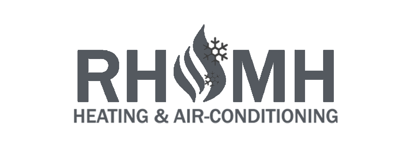 Whissel Strategies RH & MH Heating & Air Conditioning logo features a stylized flame and snowflake icon between the letters, with the business name in bold uppercase below. Designed by Whissel Strategies, a leading Toronto Marketing Agency. Toronto Digital Marketing Agency