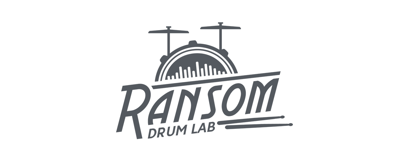 Whissel Strategies Logo for "Ransom Drum Lab" featuring a stylized drum set above the text, with drumsticks underlining "Ransom." Designed by Whissel Strategies, a leading Toronto Marketing Agency. Toronto Digital Marketing Agency