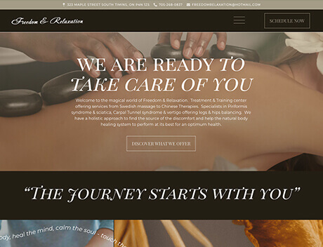 Whissel Strategies A person receives a hot stone massage at a wellness center, while text promotes relaxation, various therapeutic services, and highlights Whissel Strategies—a leading Toronto Marketing Agency. Toronto Digital Marketing Agency