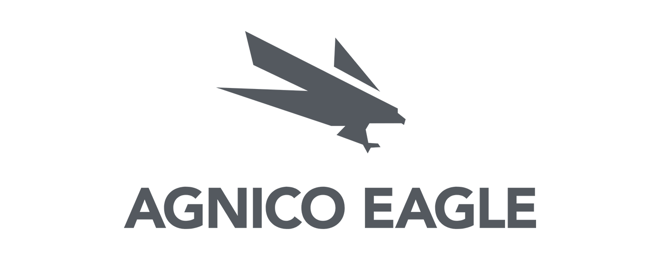 Whissel Strategies A gray geometric eagle logo is positioned above the text "AGNICO EAGLE" in bold, uppercase letters, reflecting the modern branding style often crafted by a top Toronto Marketing Agency. Toronto Digital Marketing Agency